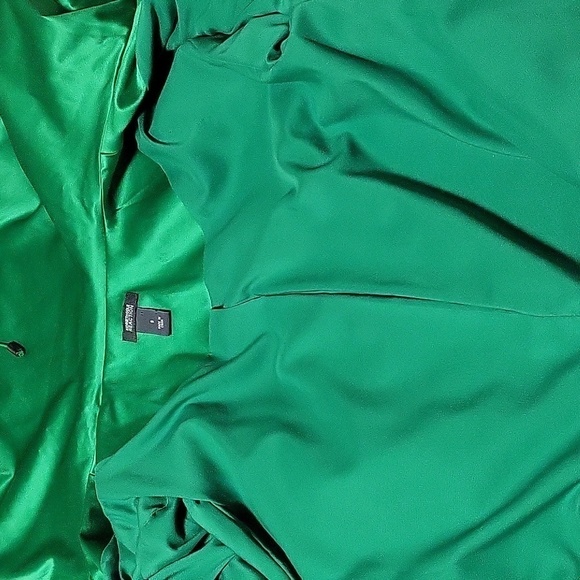 Kenneth Cole Reaction Kelly Green Lined Satin Look St. Patrick's Day Jacket Sz S - Picture 13 of 14
